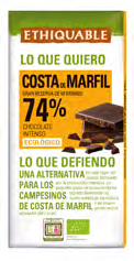 CHOCOLATE 74% COSTA MARFIL 100G - ETHIQUABLE