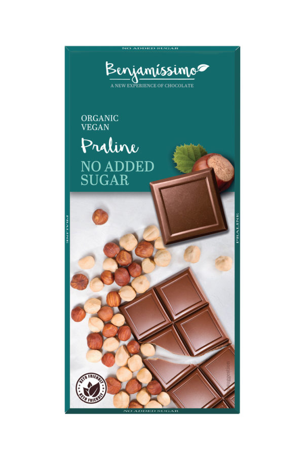 CHOCOLATE VEGANO PRALINE S/AZUCRE BENJAMISSIMO 70G