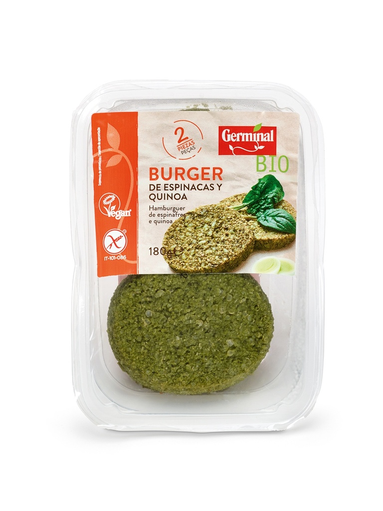 HAMBURGUESA ESPINACAS QUINOA GERMINAL 180G