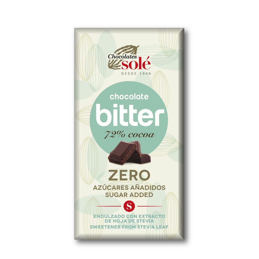 CHOCOLATE BITTER STEVIA SOLÉ 100G