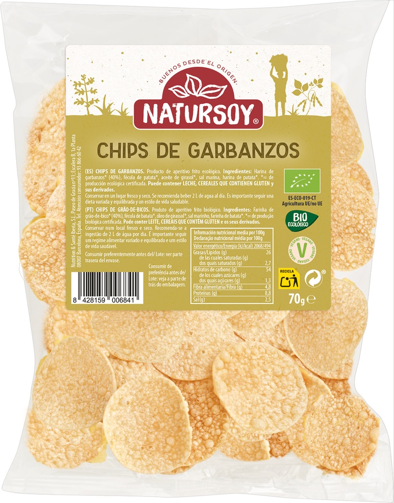 CHIP GARAVANZOS NATURSOY 70G