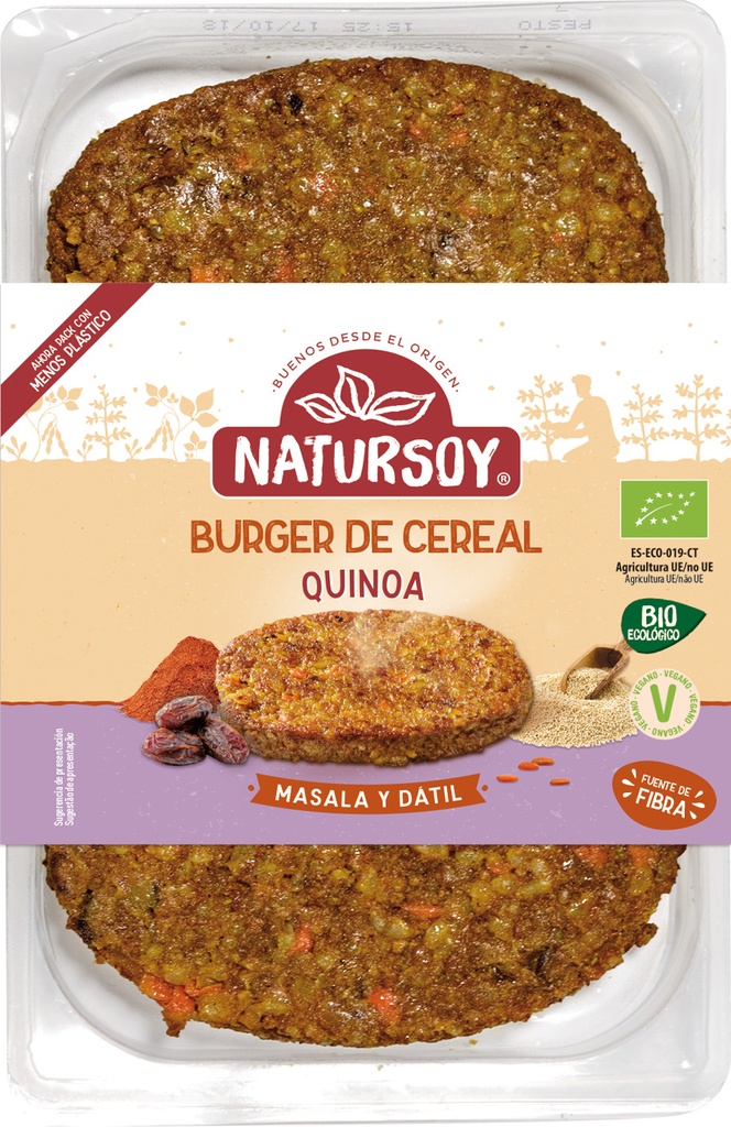 HAMBURGUESA QUINOA MASALA NATURSOY 200G