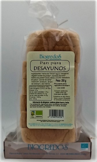 PAN ALMORZO 250G - BIOGREDOS