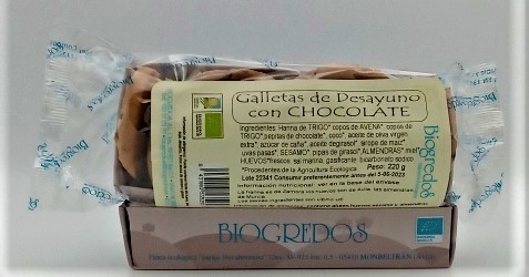 GALLETAS ALMORZO CHOCOLATE 220G - BIOGREDOS