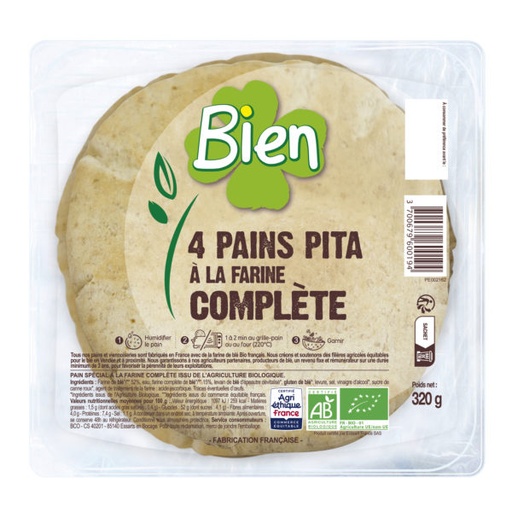 [3700679600194] PAN PITA INTEGRAL BIEN 320G