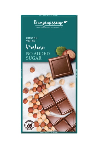 [3800500804040] CHOCOLATE VEGANO PRALINE S/AZUCRE BENJAMISSIMO 70G