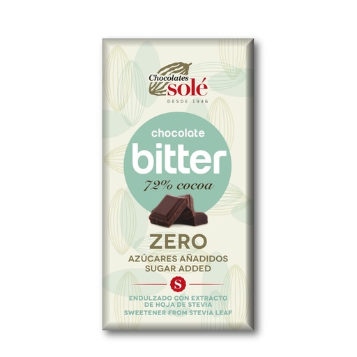 [8411066002310] CHOCOLATE BITTER STEVIA SOLÉ 100G