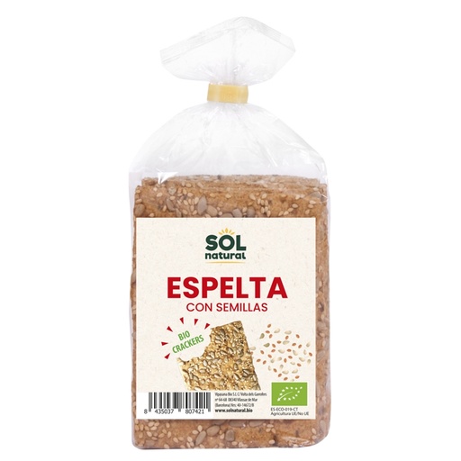 [8435037807421] CRACKERS ESPELTA SEMENTES 200G - SOLNATURAL