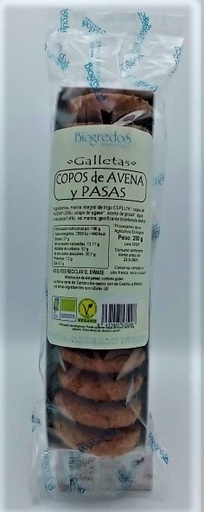 [8437003535208] GALLETAS FLOCOS DE AVEA E PASAS 250G - BIOGREDOS